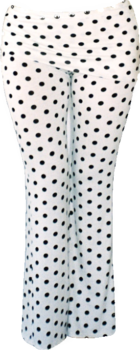Thalia Pants in White Polka Dot