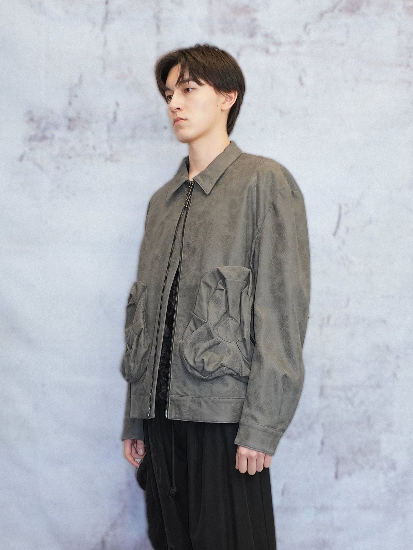 REGENERATED LEATHER BOMBER JACKET