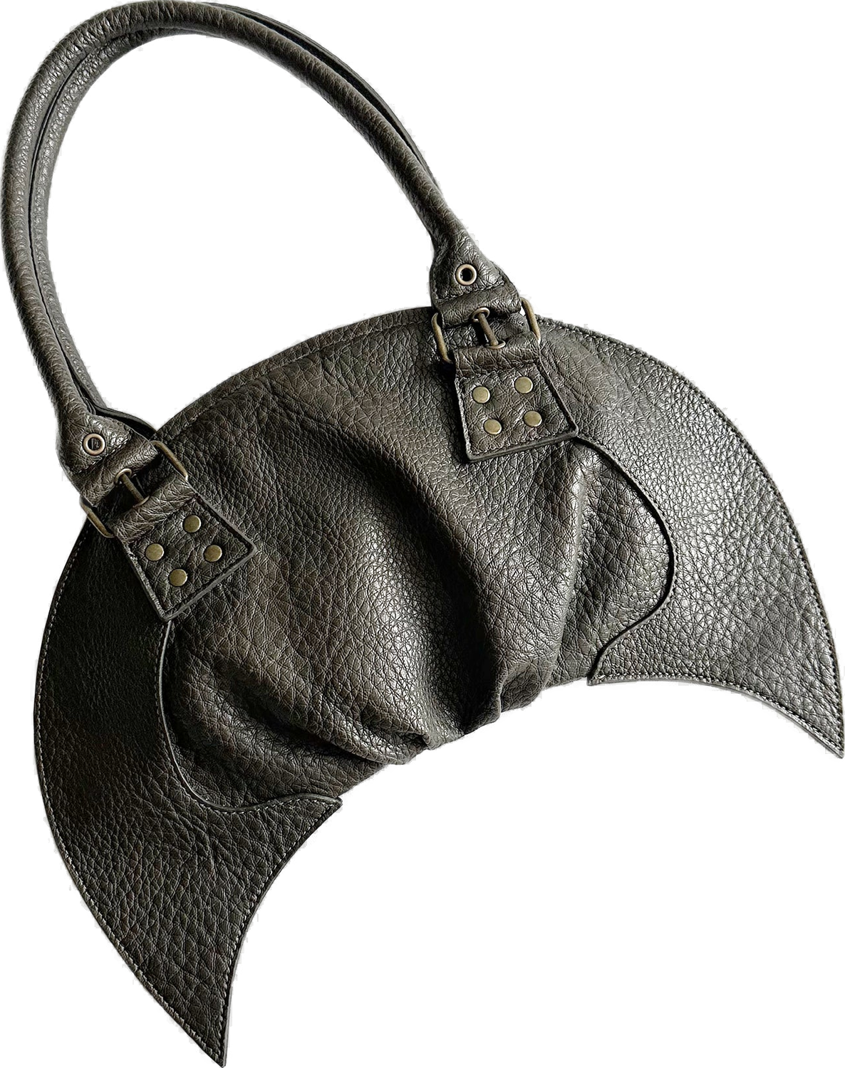 The Croissant Bag Glossy Embossed Earth