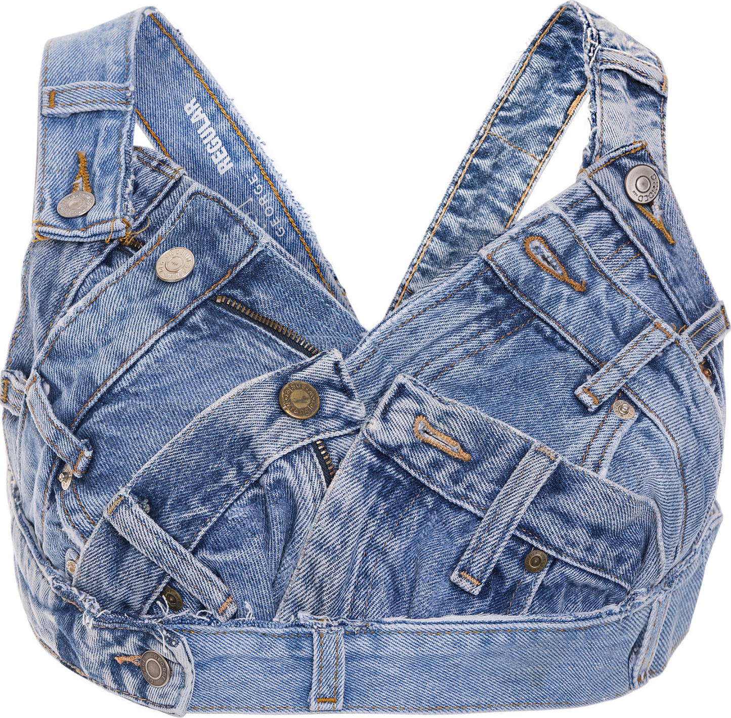 RECYCLED DNM MARINE CROP CORSET