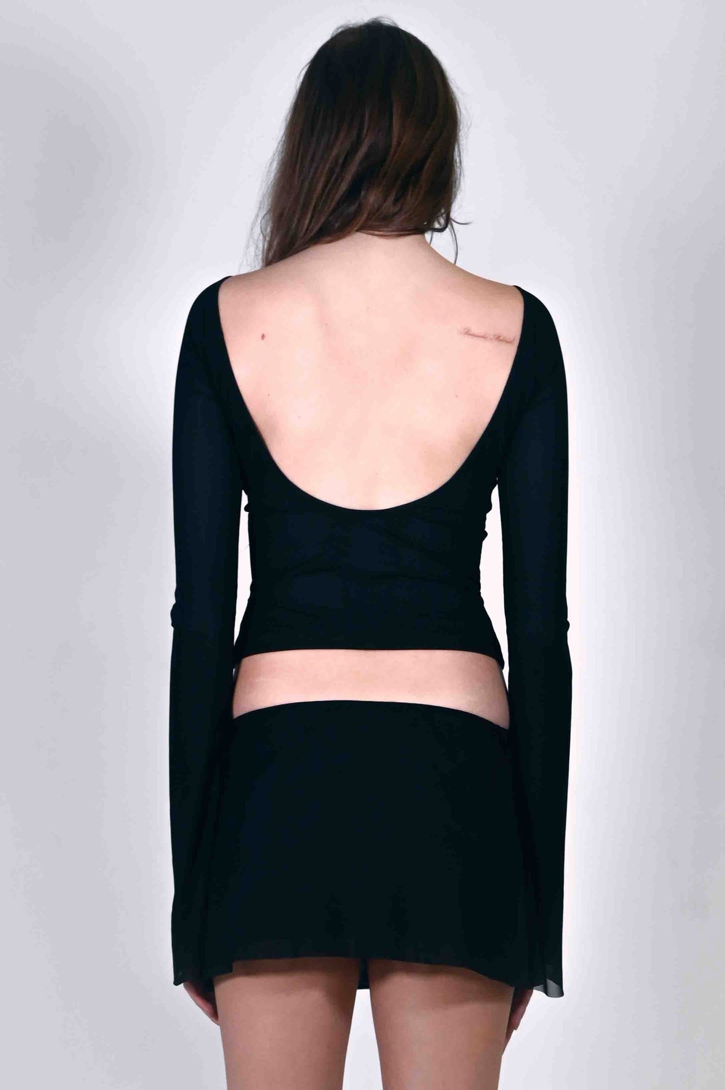 The Jane Top in Black Mesh