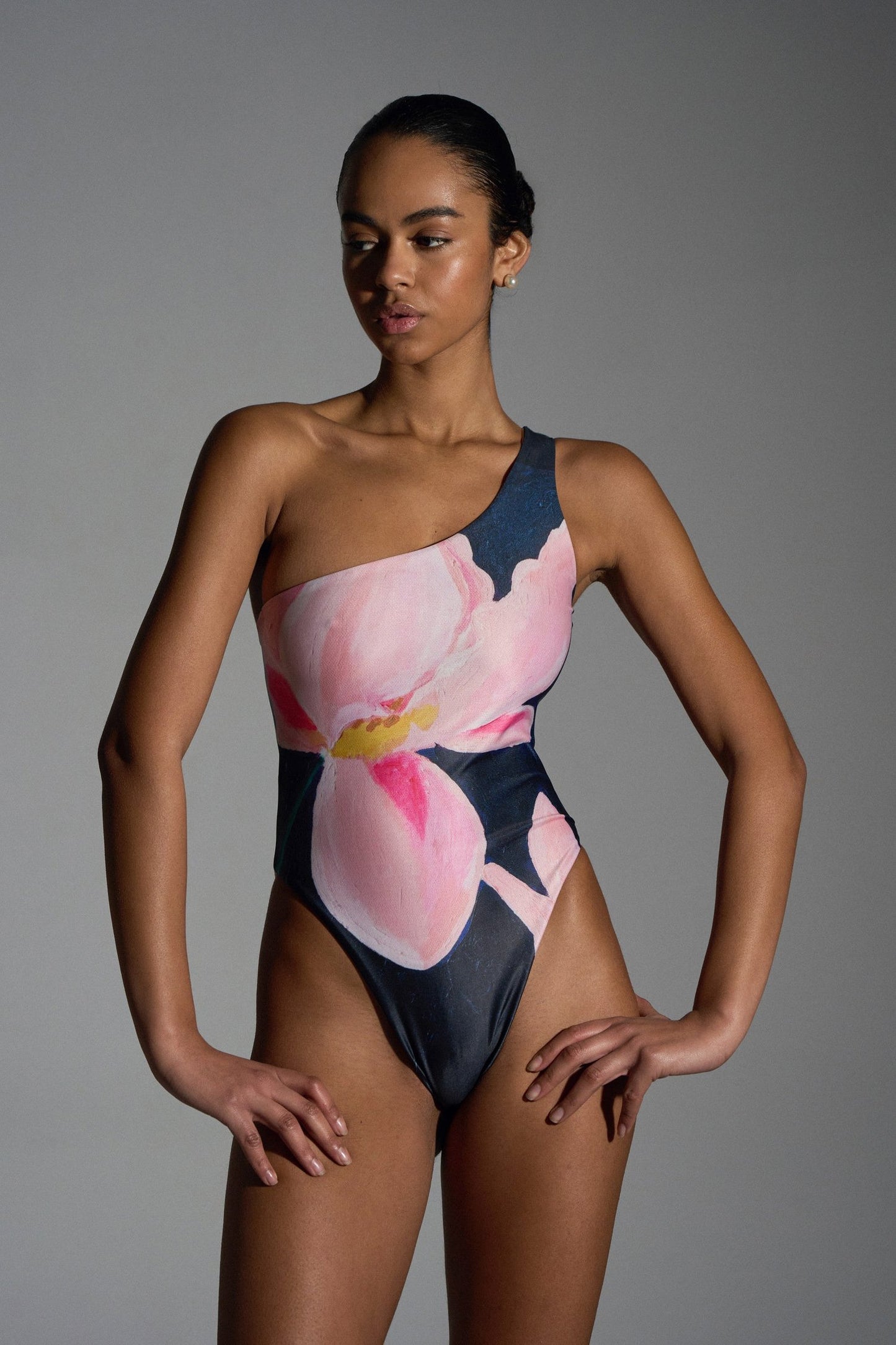 Lunar Petal One-Shoulder One-Piece