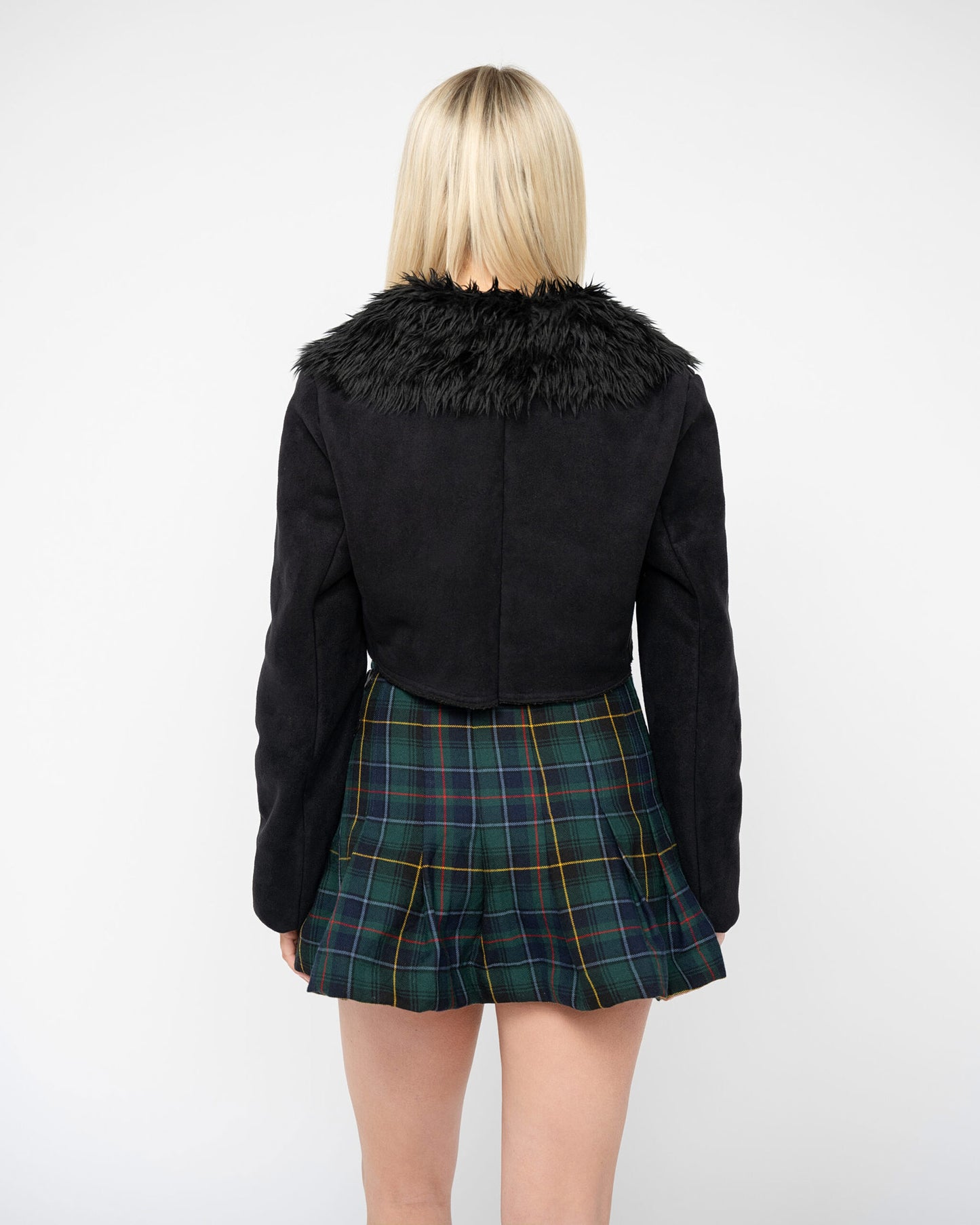 Bubble Plaid Mini Skirt