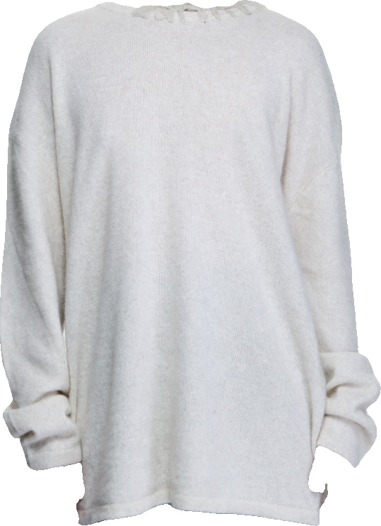 FINE LINEN SHORT SLEEVE U NECK SWEATER_SAND