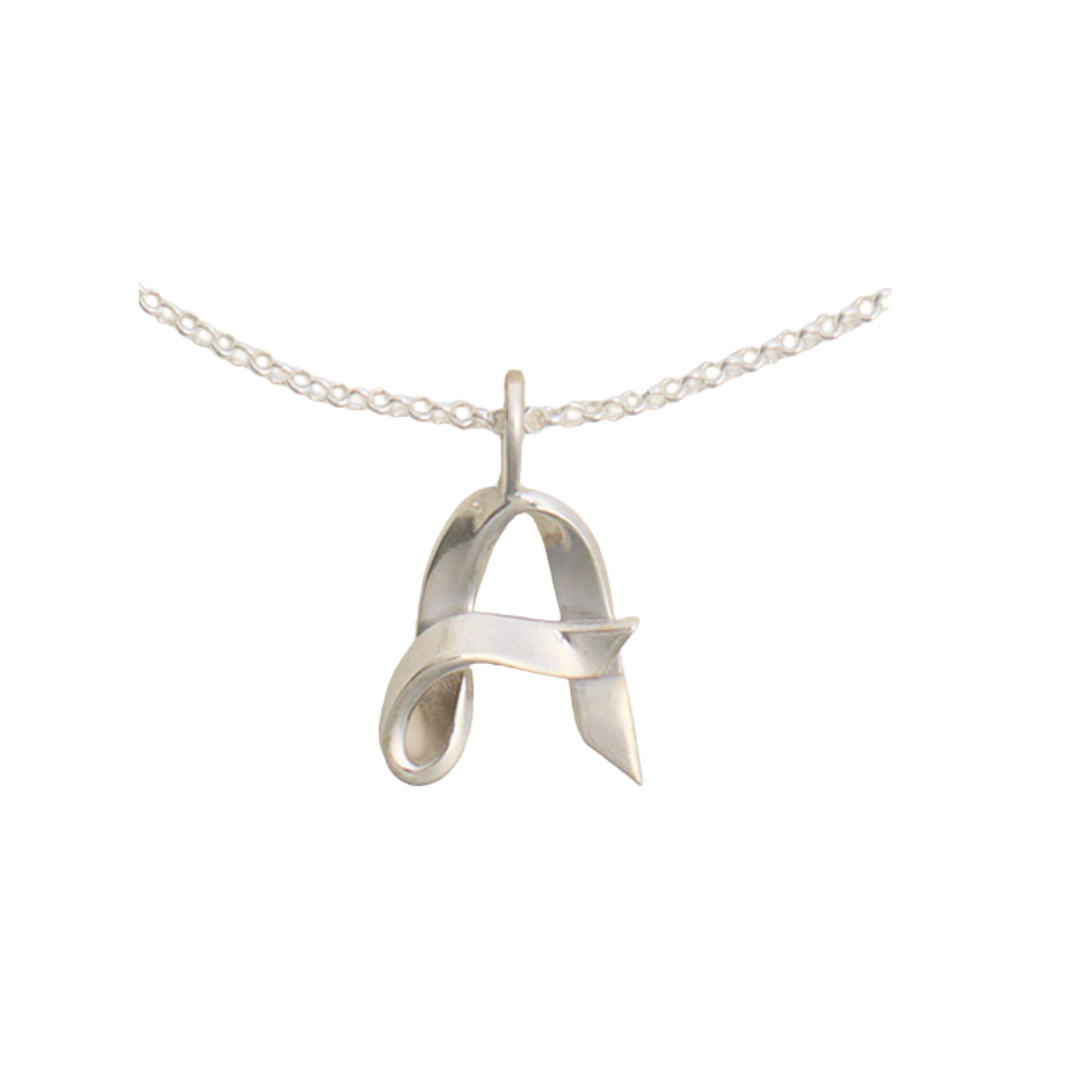 Ribbon Letter Pendant Necklace