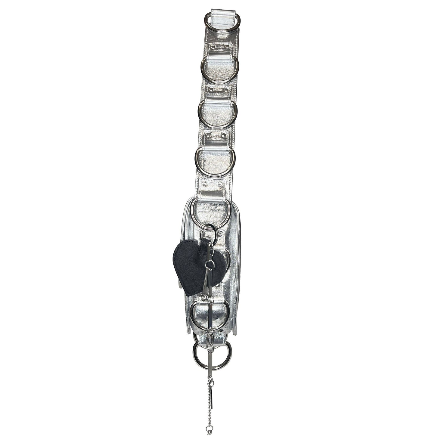 THE LEATHER D-RING BAG | SILVER