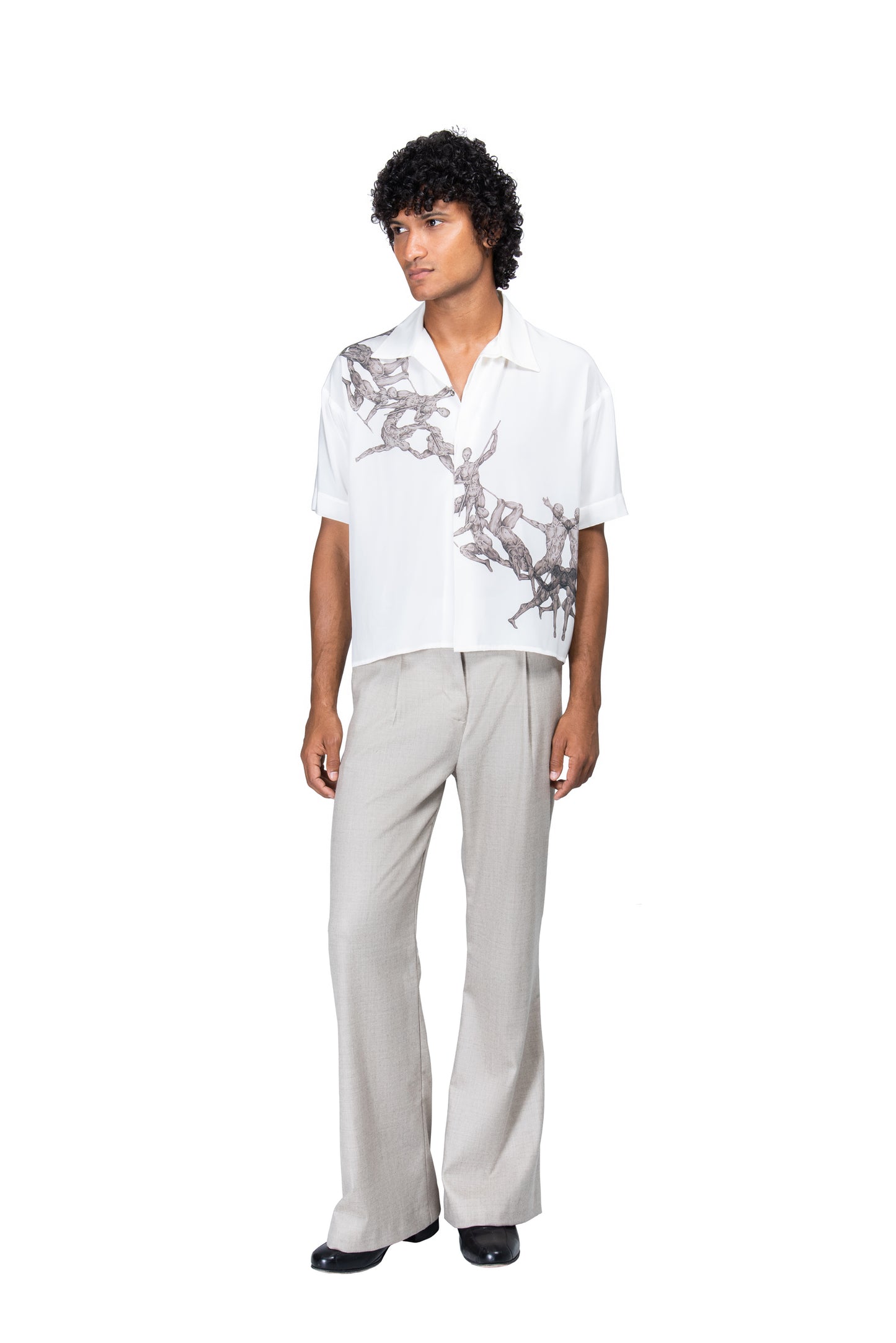 Cropped Camp Button Down Shirt