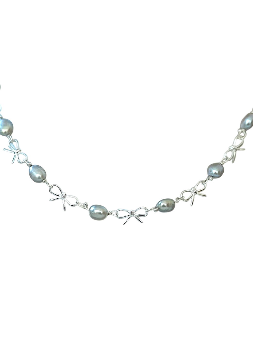 Silvery Freshwater Pearl Necklace S925