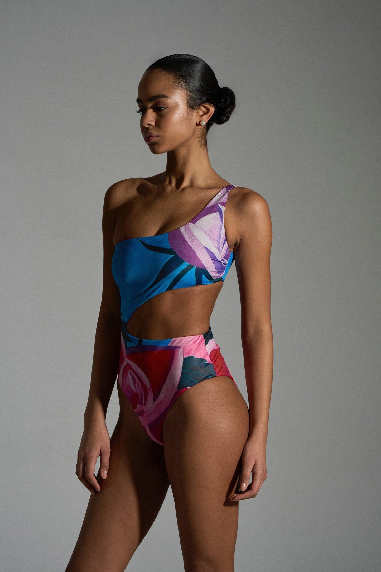 Rebel Fleur One-Shoulder High Cut One Piece