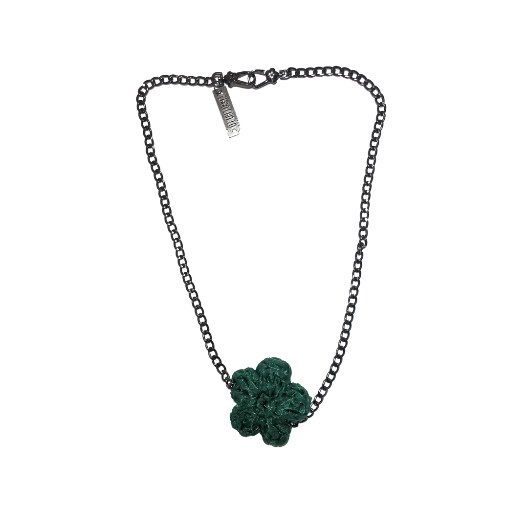 Signature Hand Crochet Flower Belt / Keychain_ GREEN