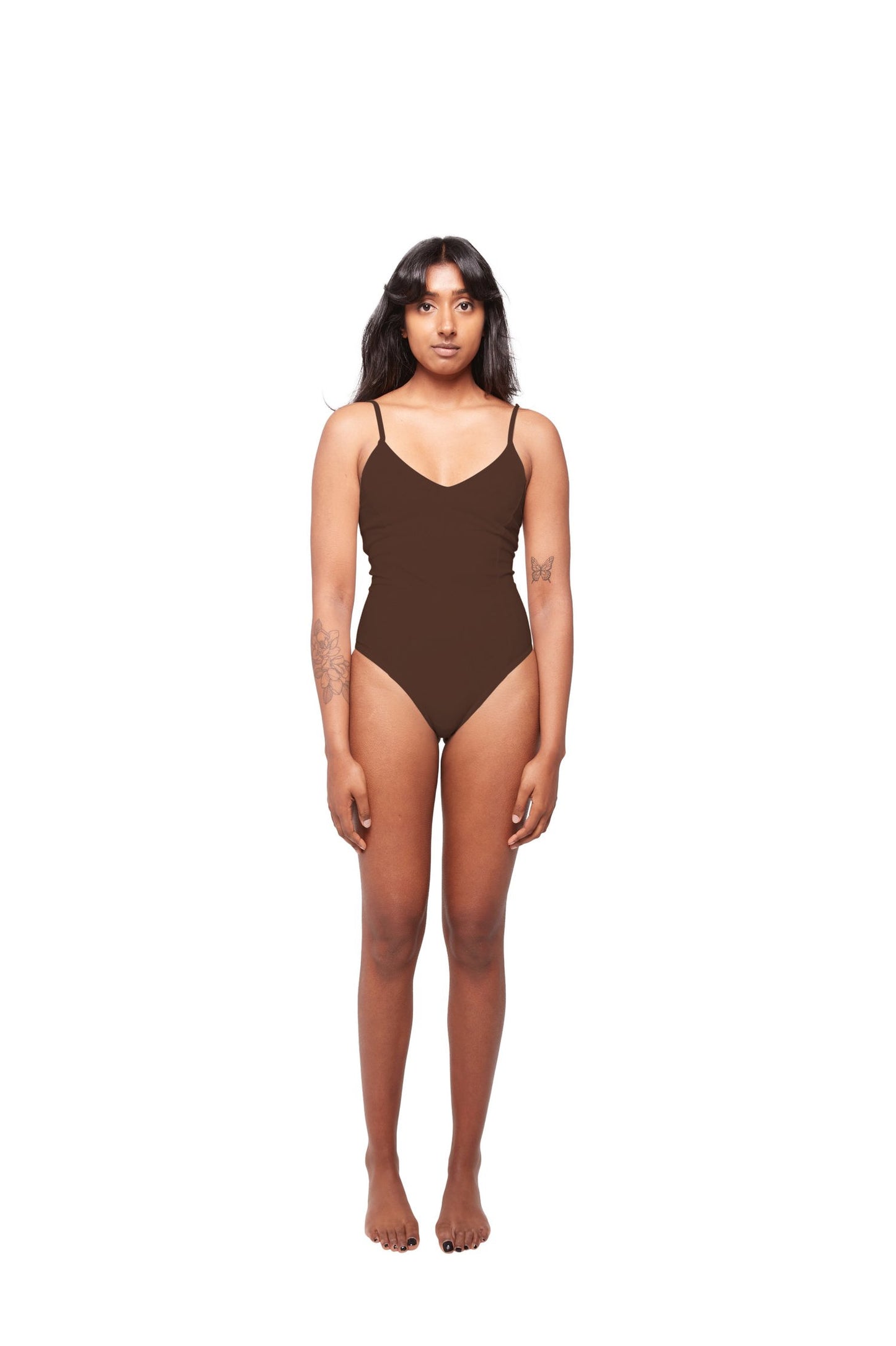 HA 003 - V-NECK BODYSUIT - ARABICA