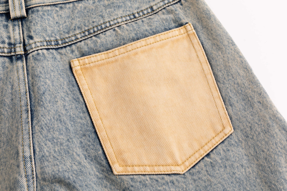 Yellow Blue Washout Swirl Jeans