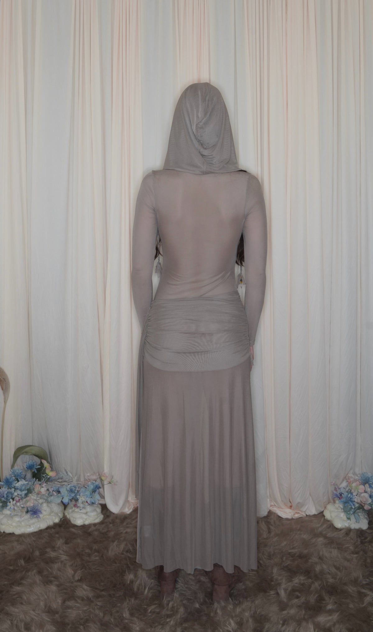 STONE TAUPE NEW NYX DRESS WITH HOOD