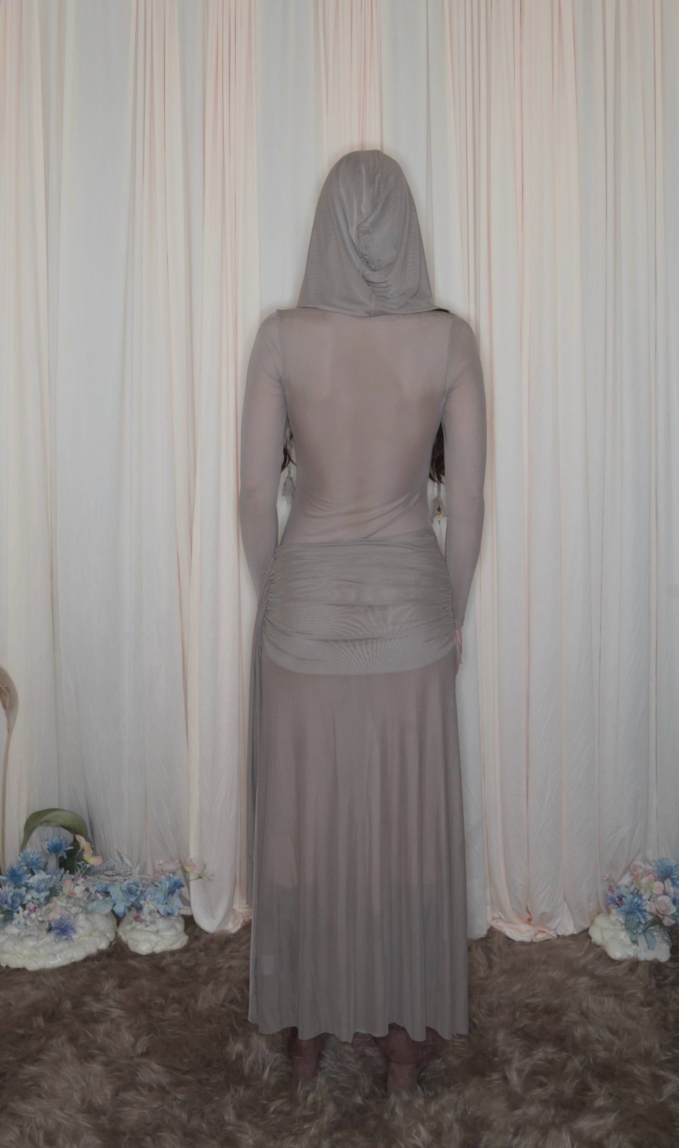 STONE TAUPE NEW NYX DRESS WITH HOOD