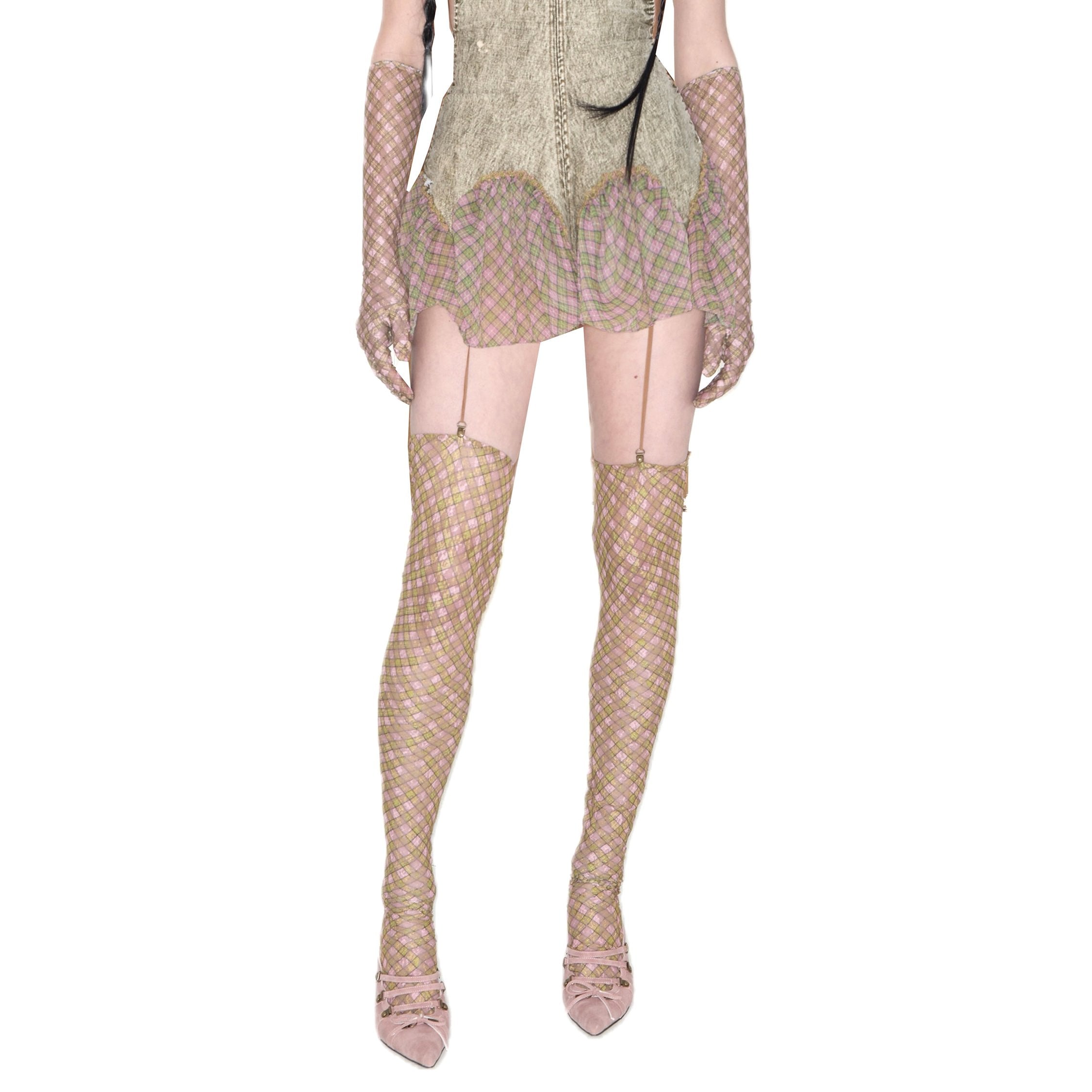 Pastel Pink Satin Lace Up Pointed Toe Mules