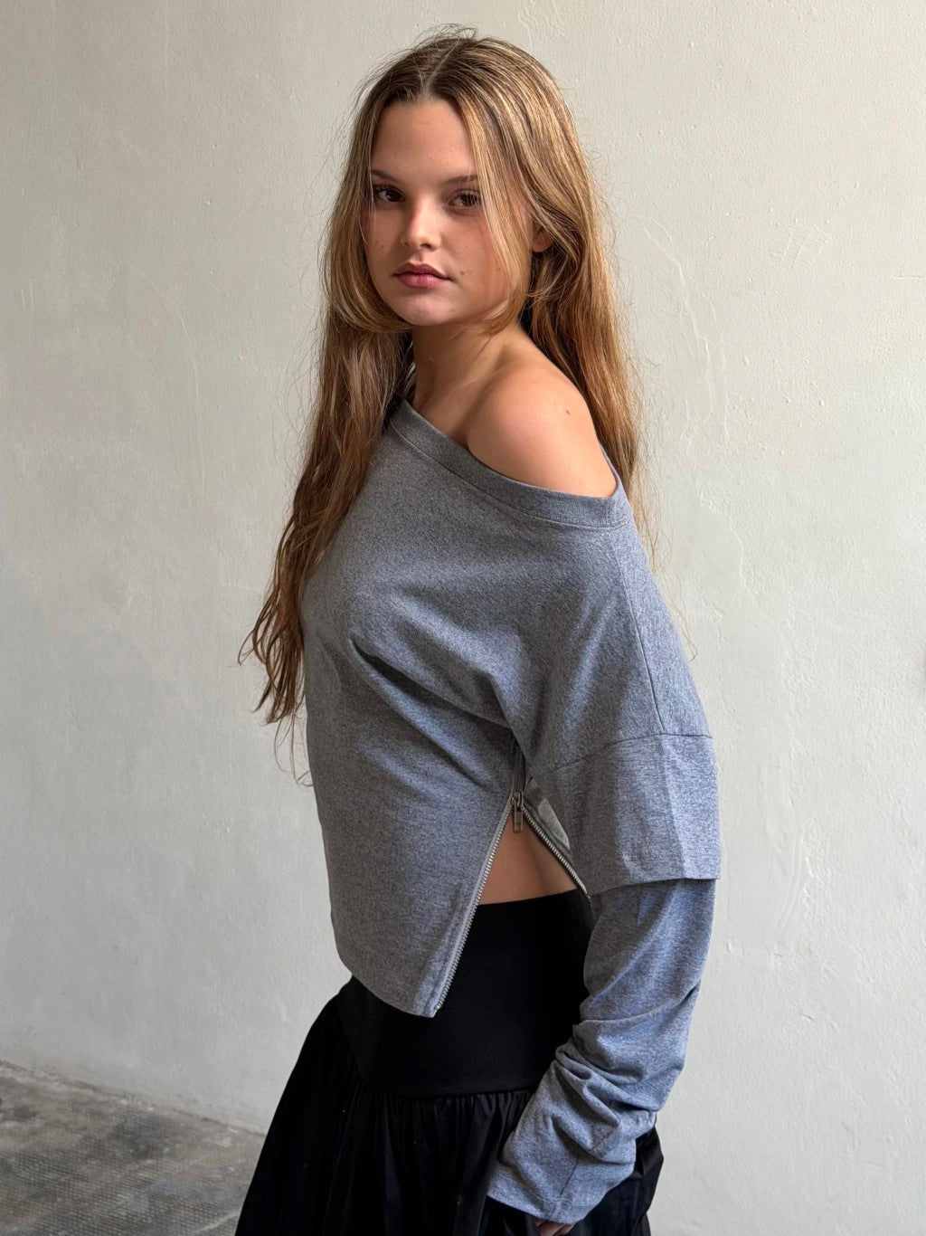 REMERA ONE ZIP - LONG SLEEVE - GREY