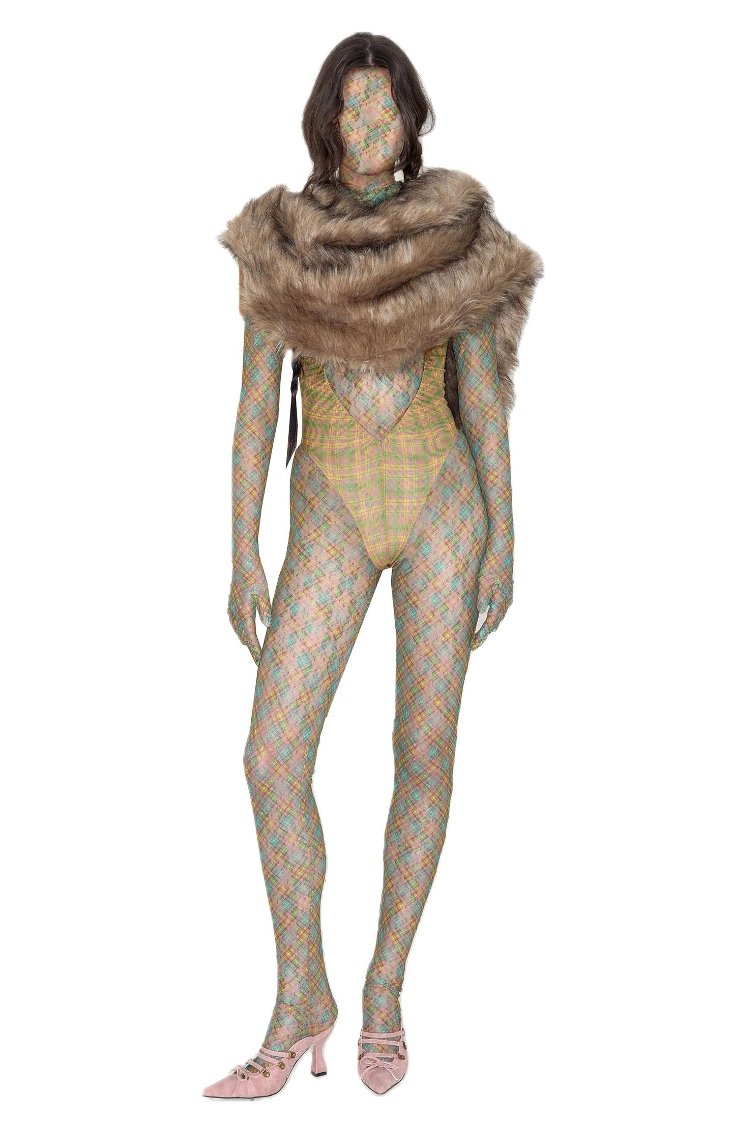 Ruched Heart Cutout One-Piece Swimsuit Bodysuit Huang Tartan