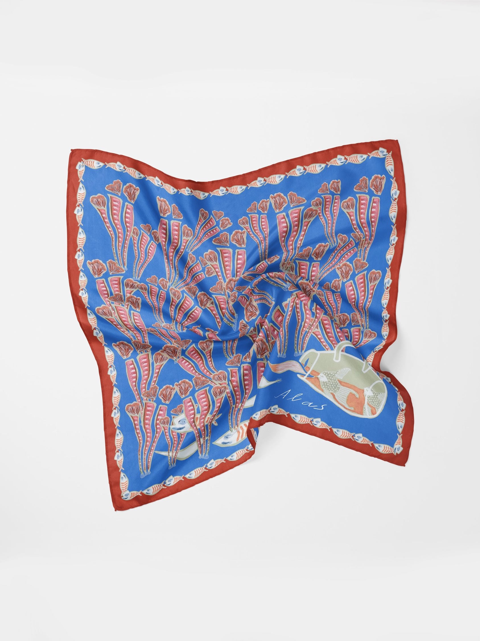 Medium Silk Scarf 'The Reef'