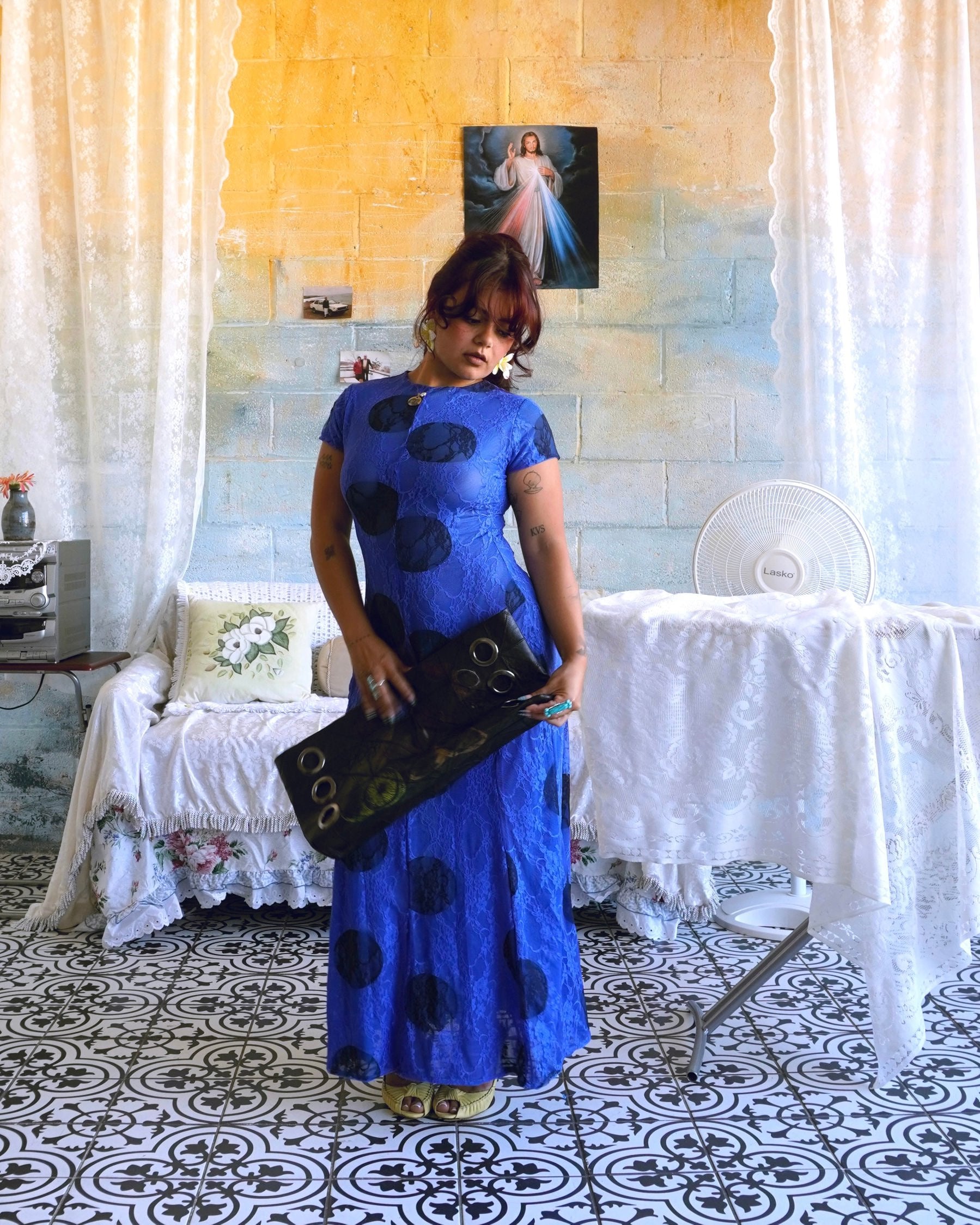 Lindura Dress- Blue Polka