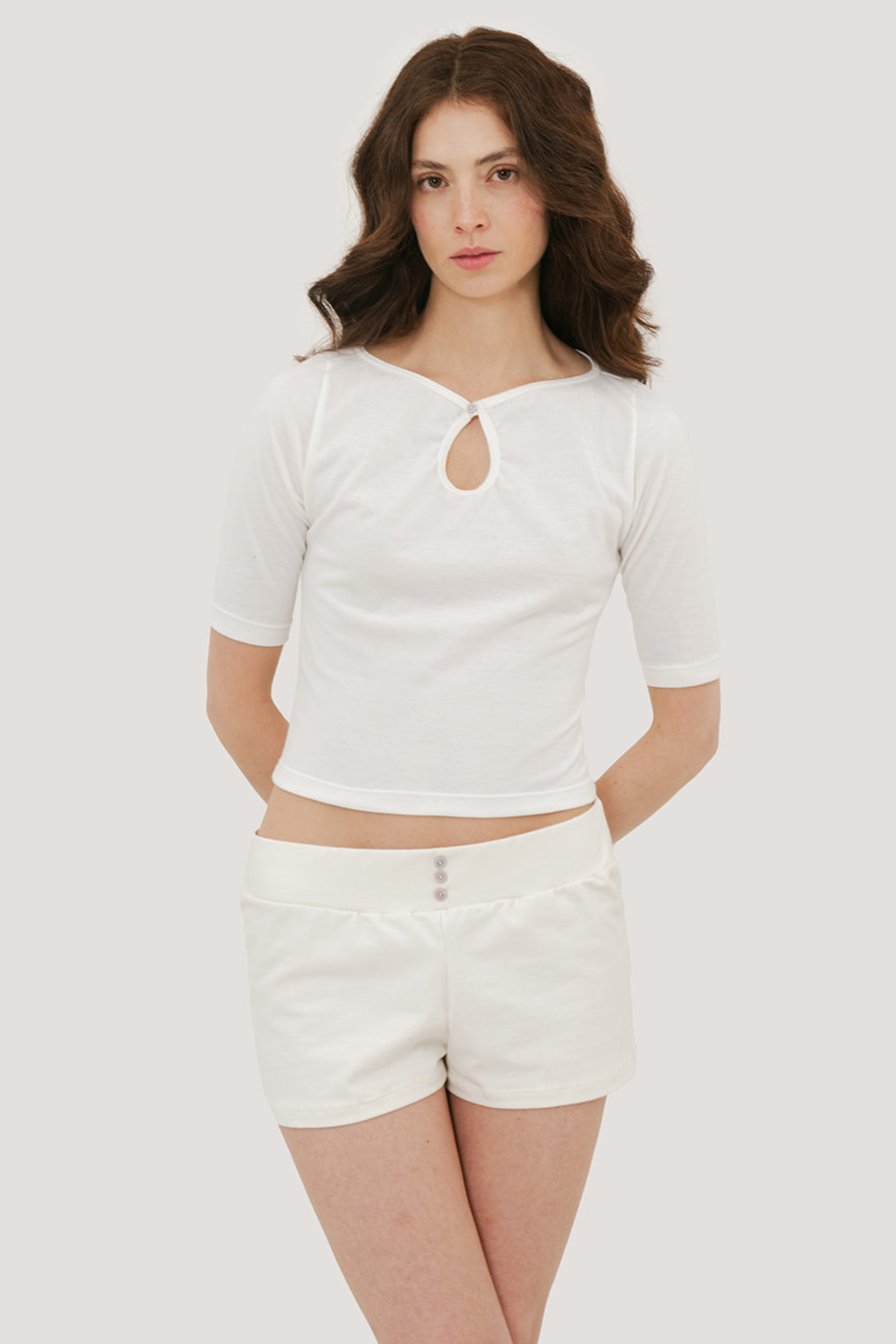 Elena Three Button Mini Short