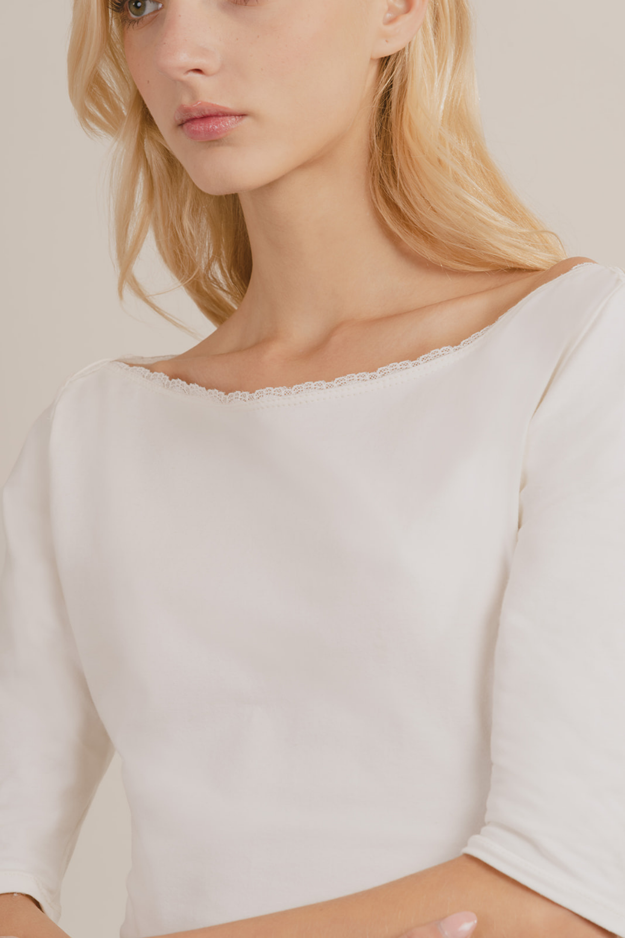 Colette 3/4 Sleeve Boat Neck Top