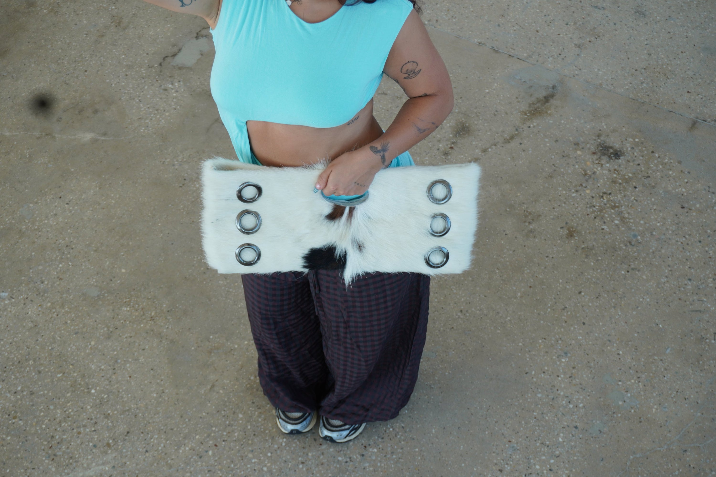 La Grommette Clutch - White Pinto
