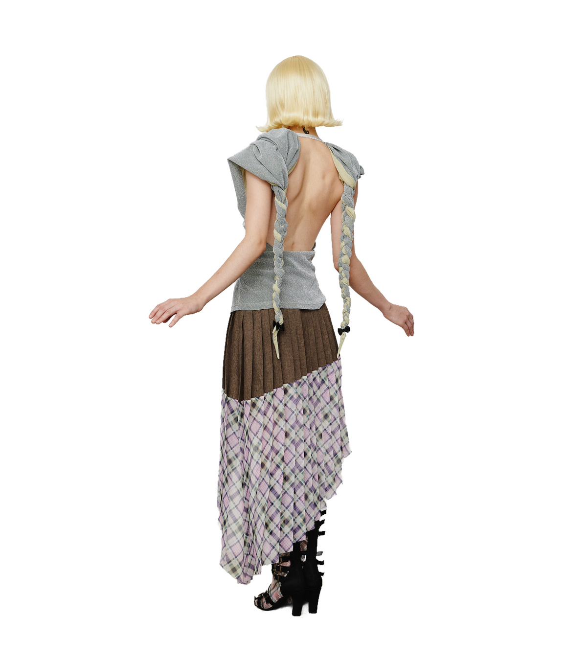 Open Back Braided Drap Top
