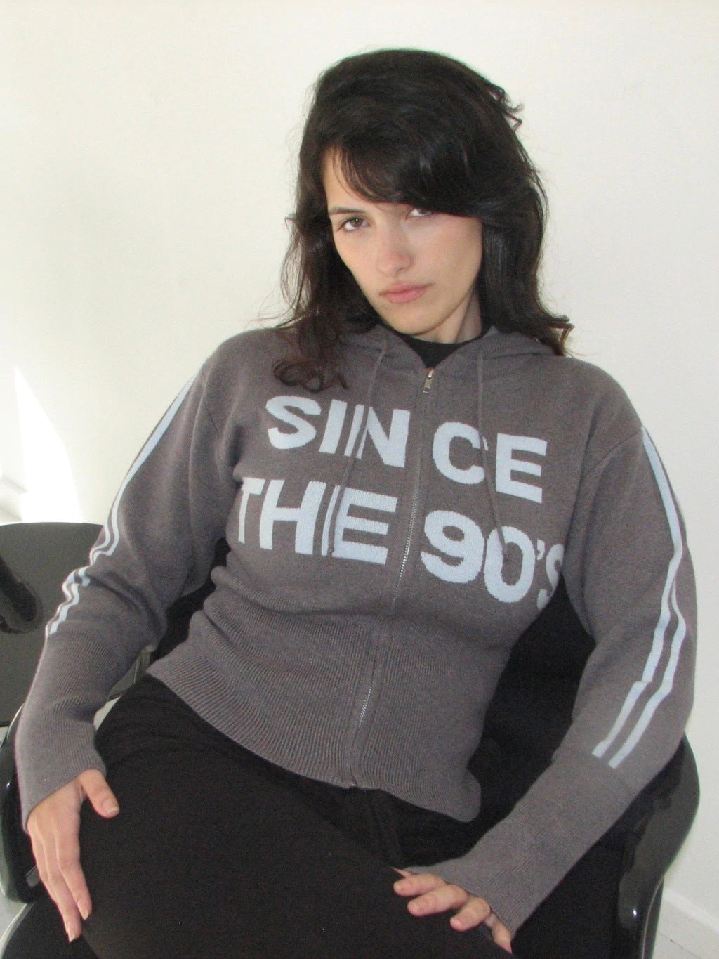 SWEATER SINCE THE 90'S - GREY WITH LIGHT BLUE LETTERS