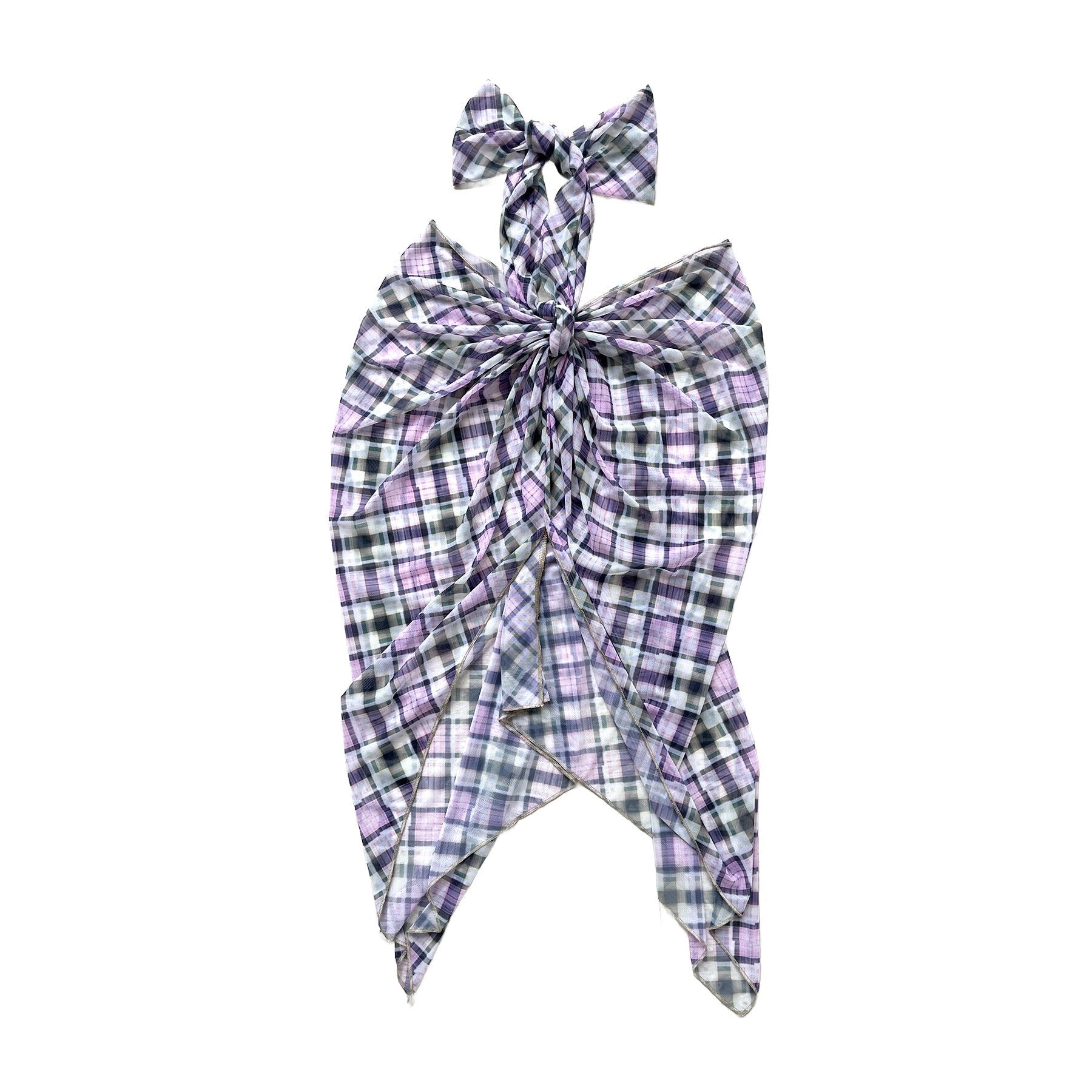 Semi Sheer Lace Halter Top Lucid Plaid