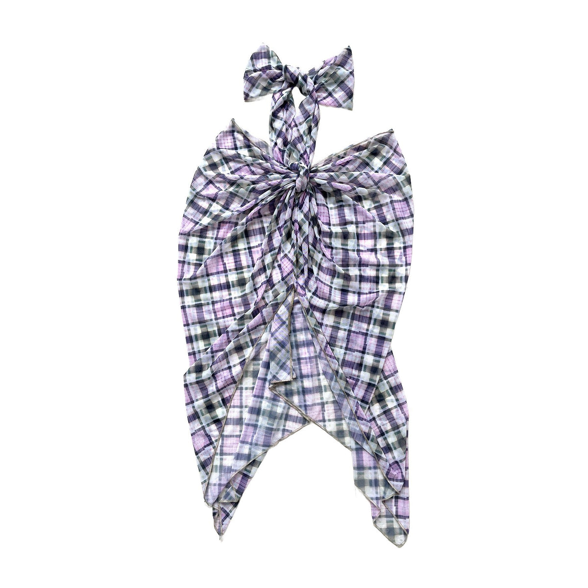 Semi Sheer Lace Halter Top Lucid Plaid