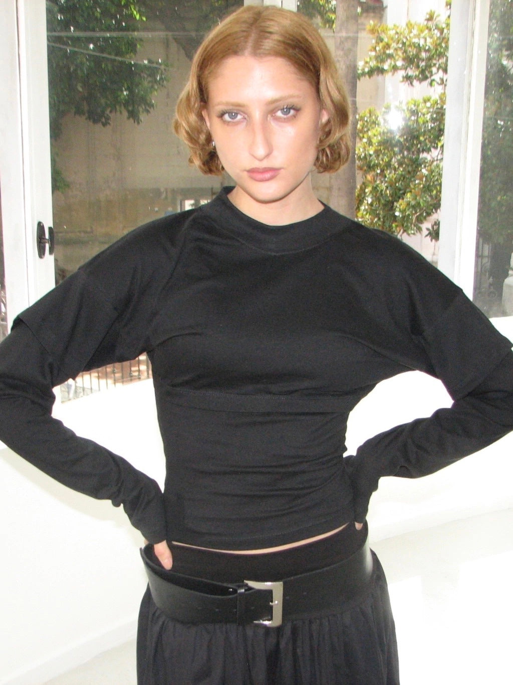 REMERA ZIP ON THE BACK - LONG SLEEVE - BLACK