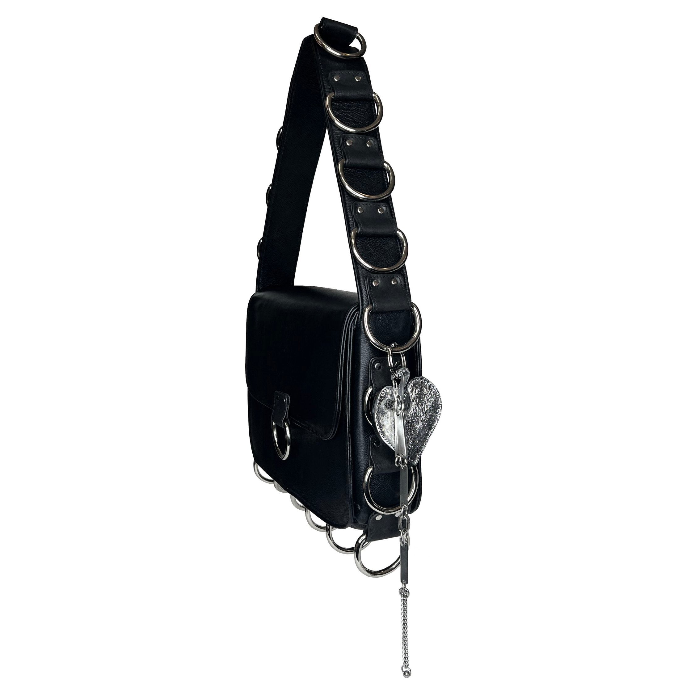 THE LEATHER D-RING BAG | BLACK