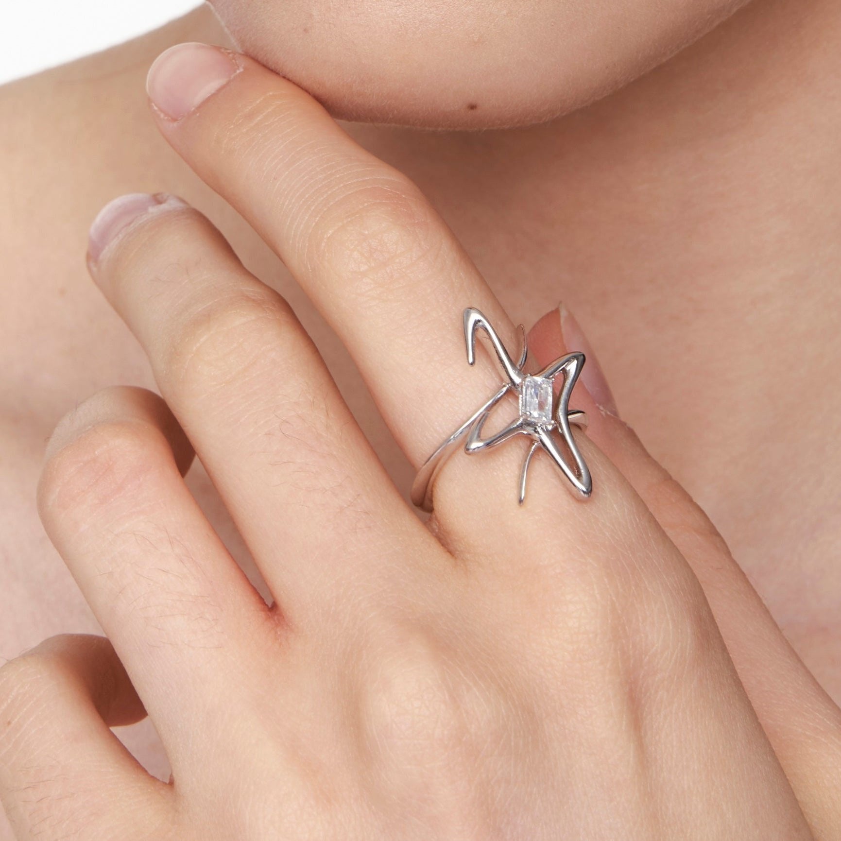 Star| Natural Clear Quartz Ring