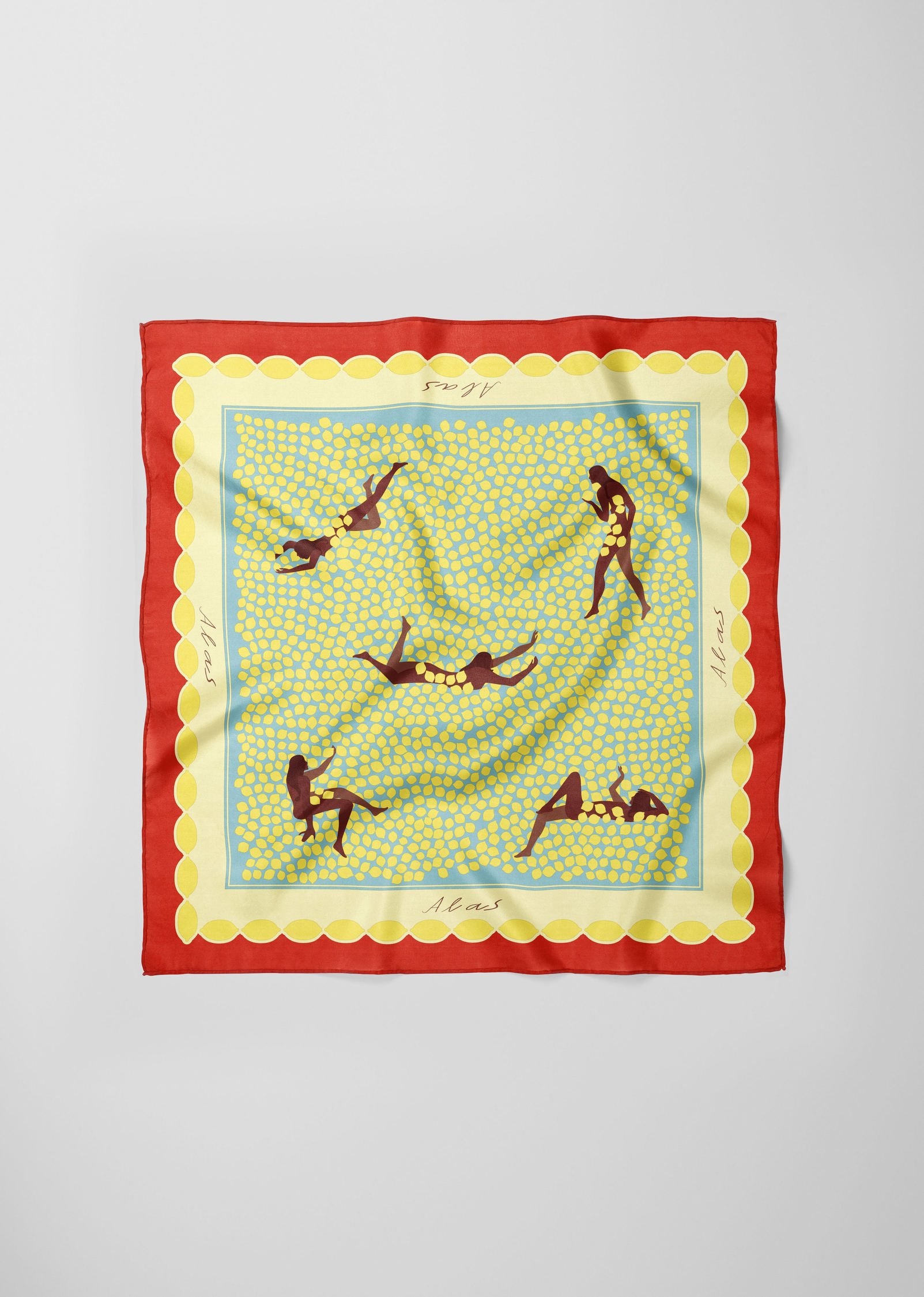 Large Silk Scarf 'Bathers'