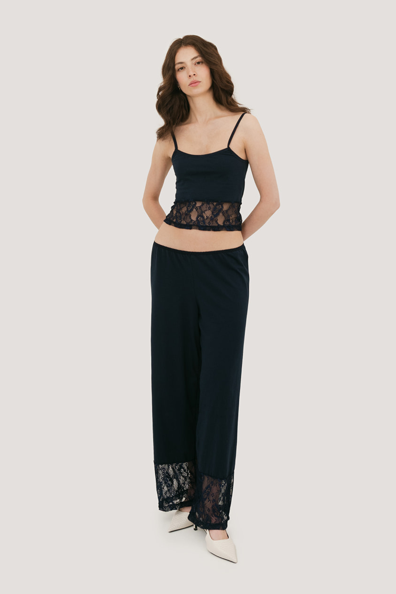 Nina Cotton & Lace Tank Top