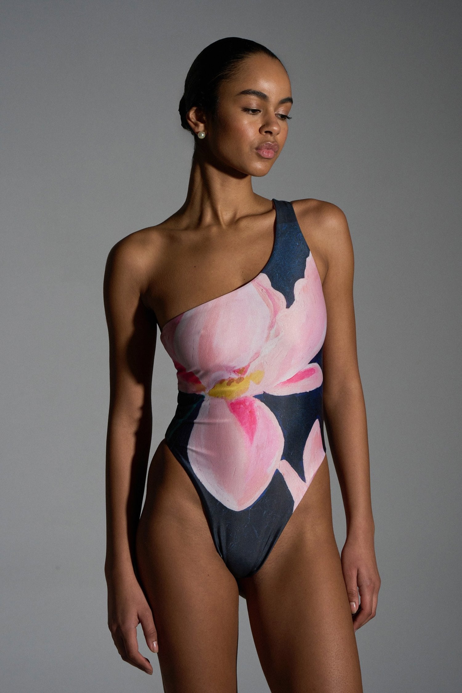 Lunar Petal One-Shoulder One-Piece