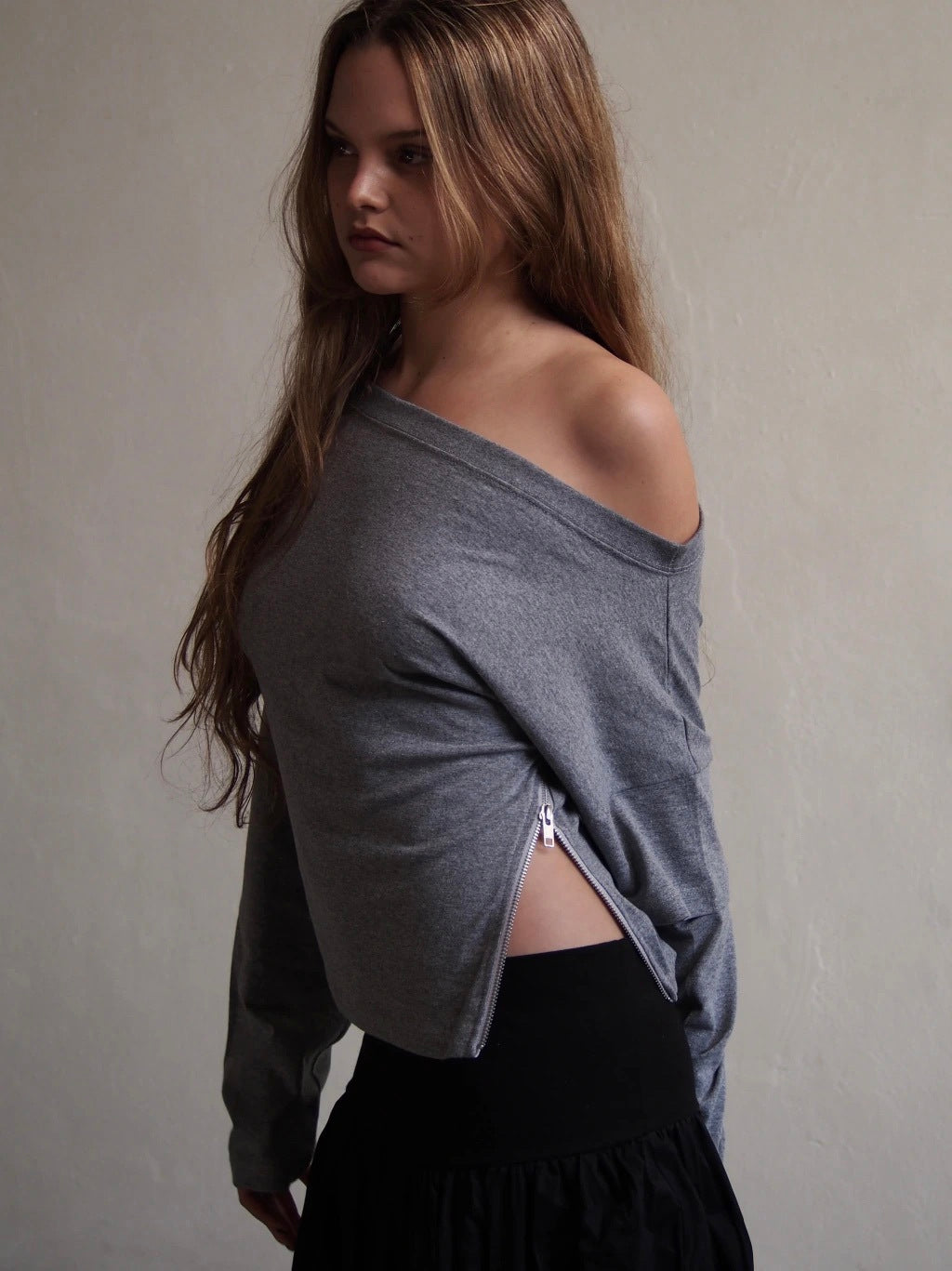 REMERA ONE ZIP - LONG SLEEVE - GREY