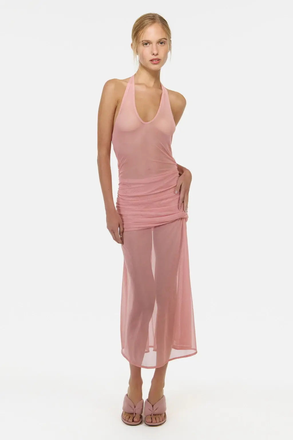 halter mesh dress