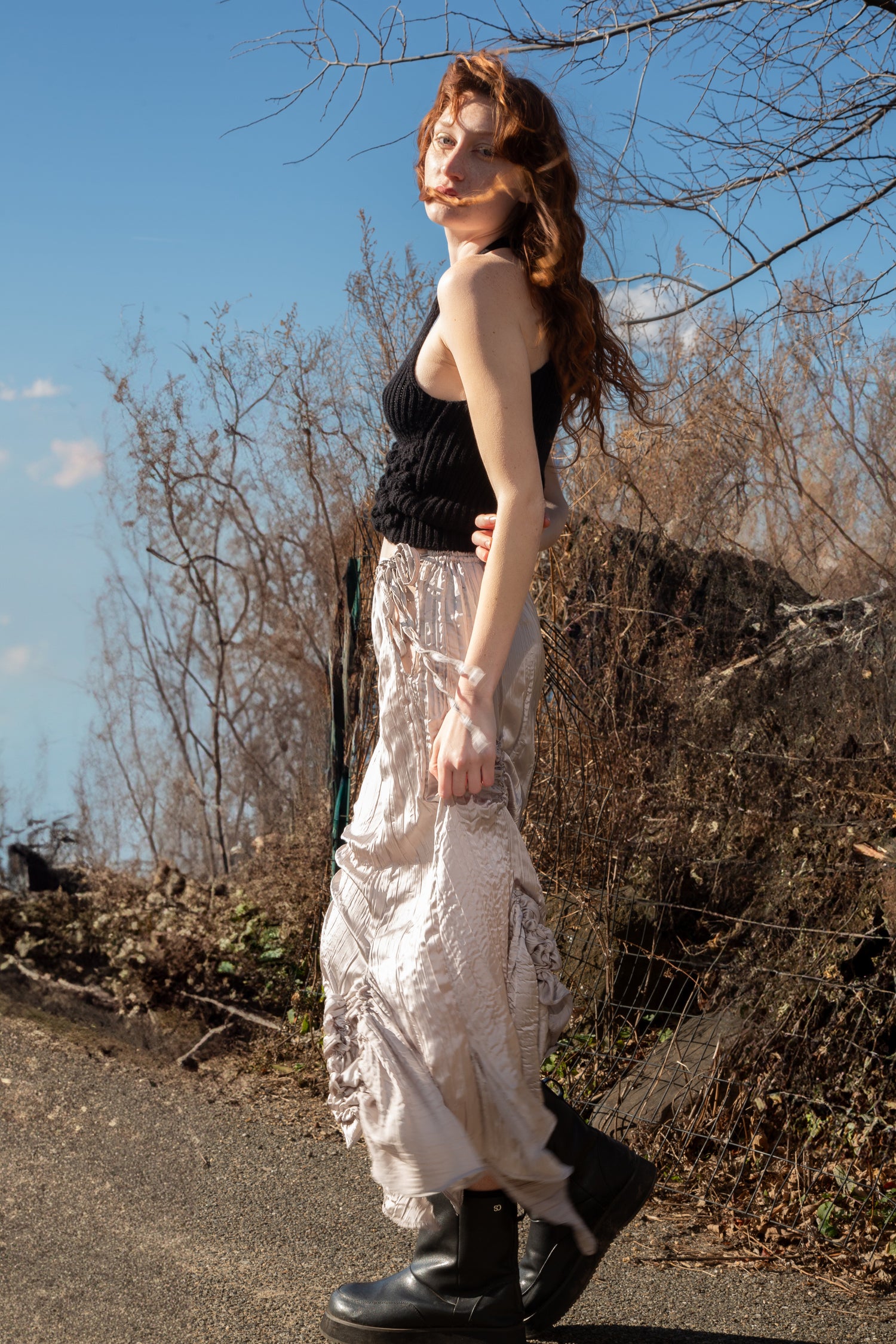 pearly gut midi skirt no. III