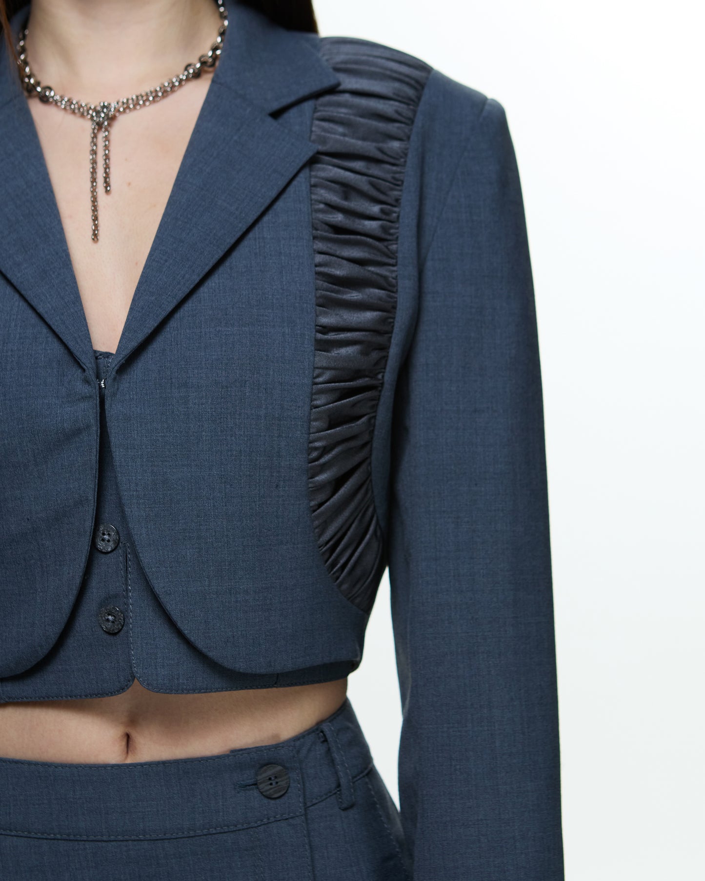 Ruffle Blazer