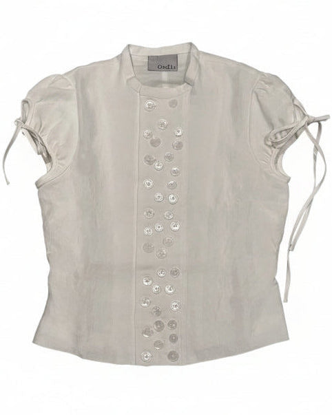 Multi-Button Sailor Top in White