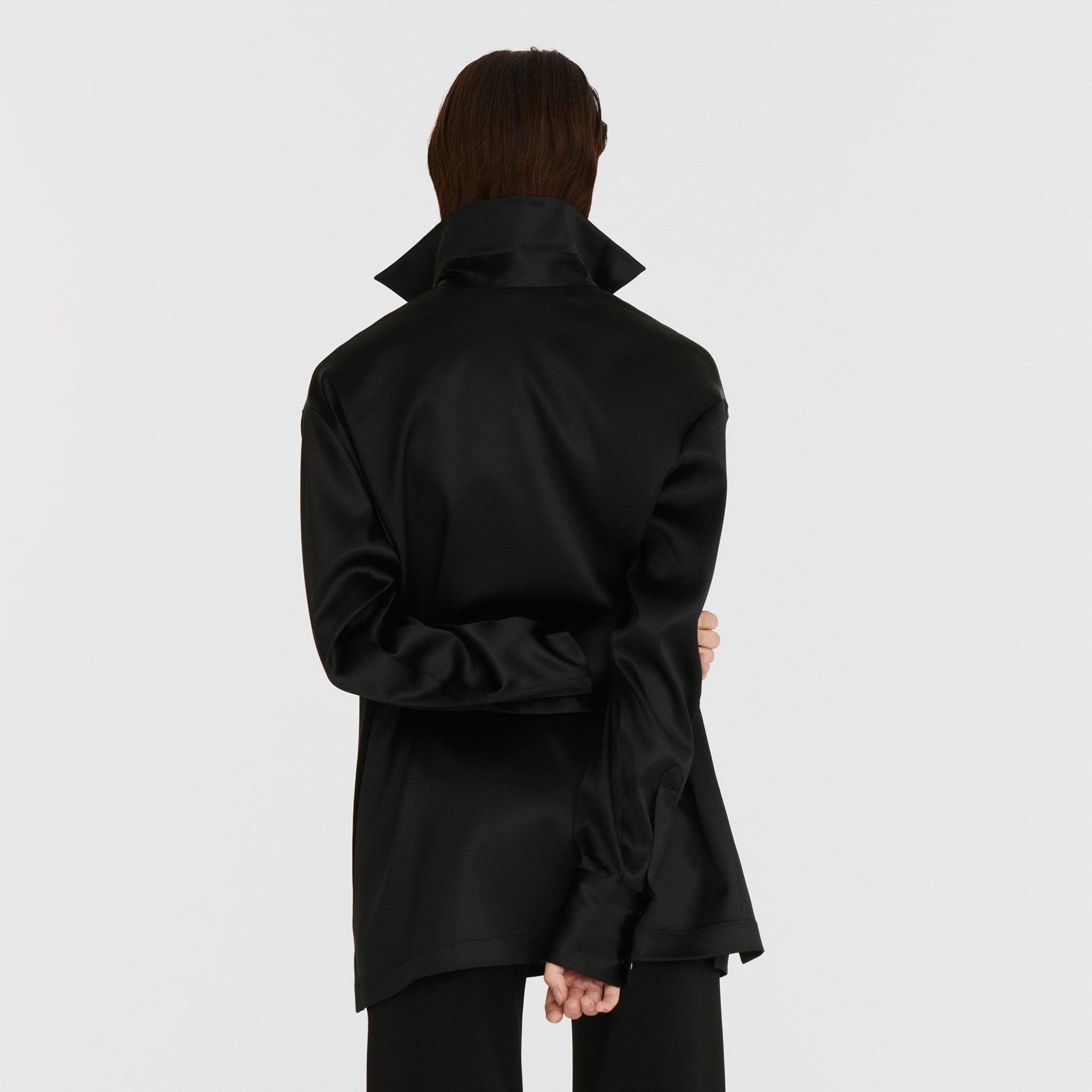 Herma Shirt in Black Satin