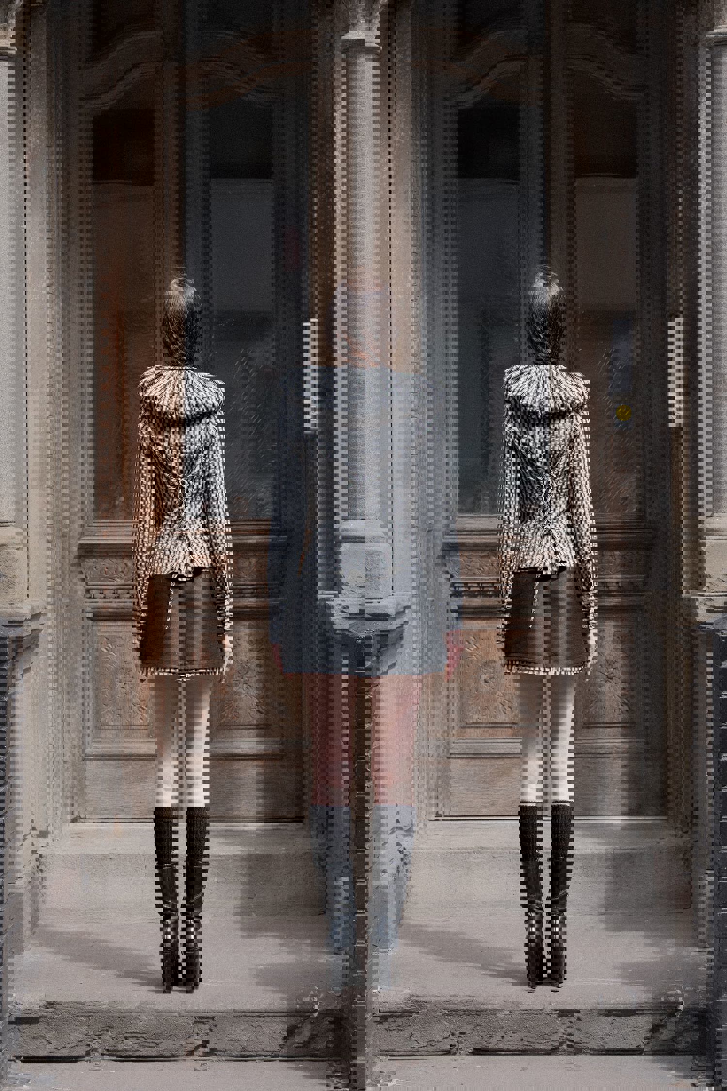 Pin structure mini skort