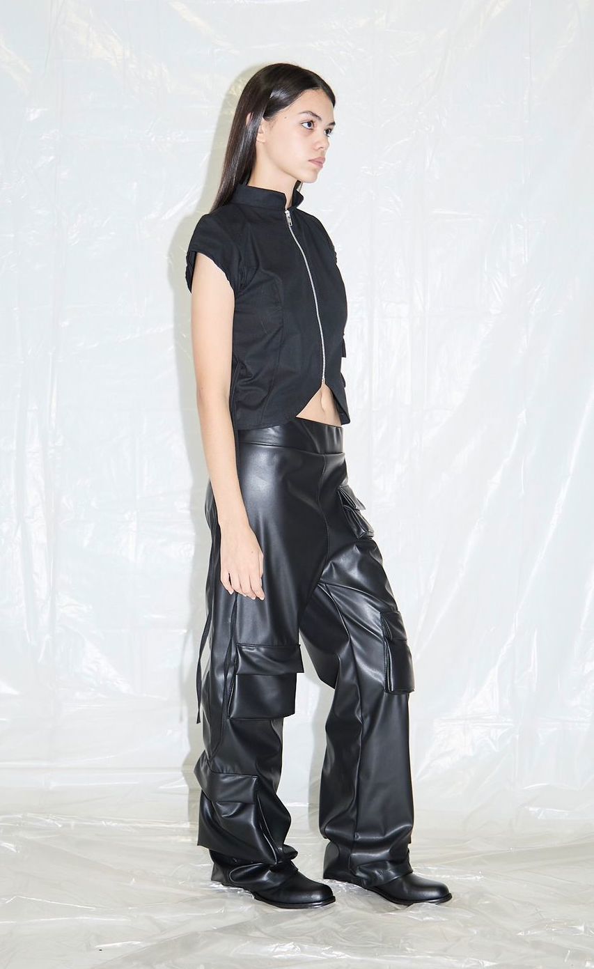 MULTI-POCKET ECO LEATHER PANT