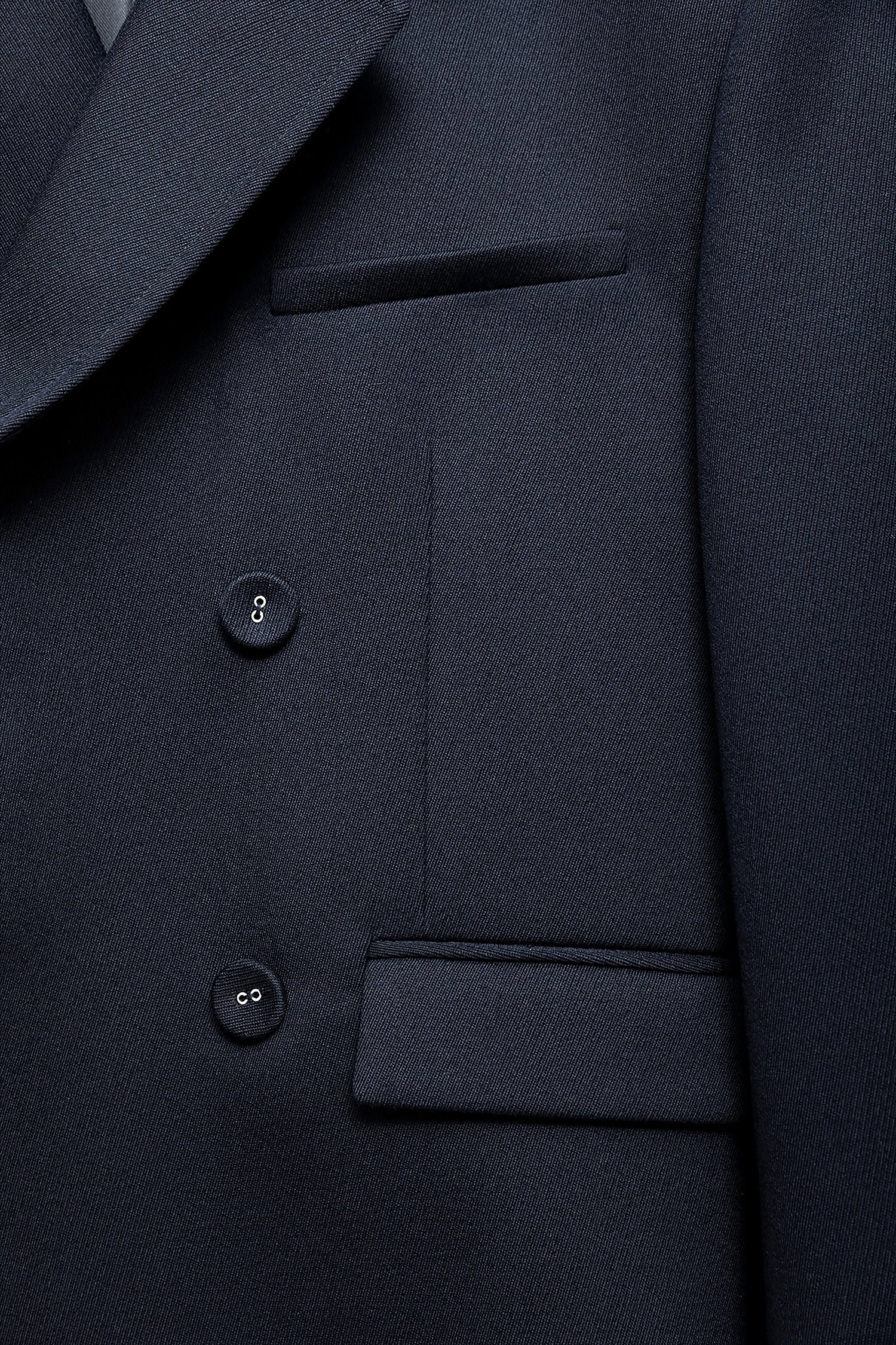 Black Re-engineered Double-Breasted Blazer