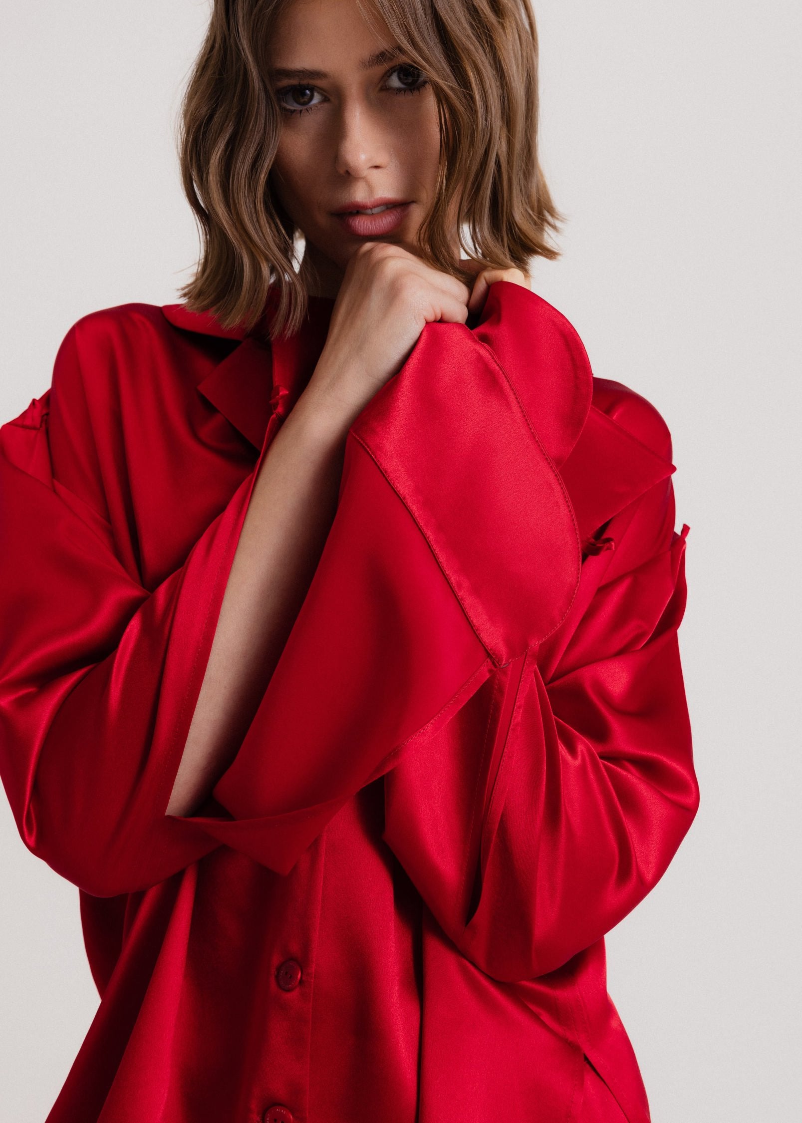 The Signature Silk Shirt in Red