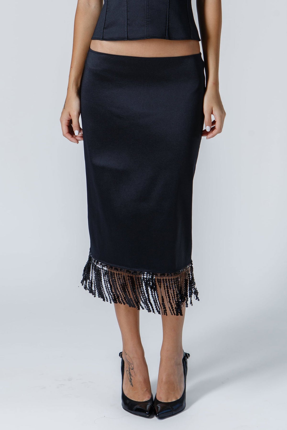 The Jasmine Skirt with Sequin Fringe