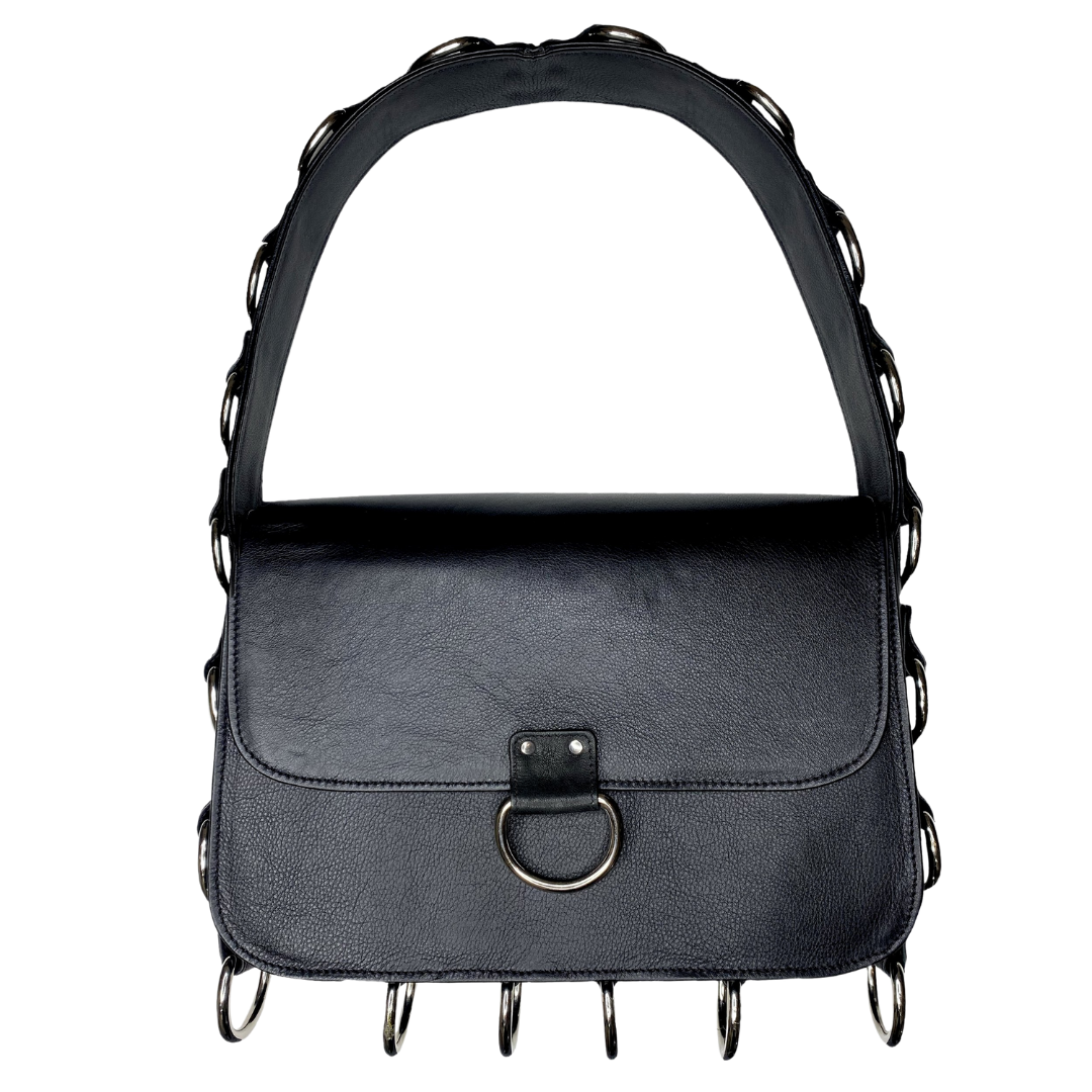 THE LEATHER D-RING BAG | BLACK