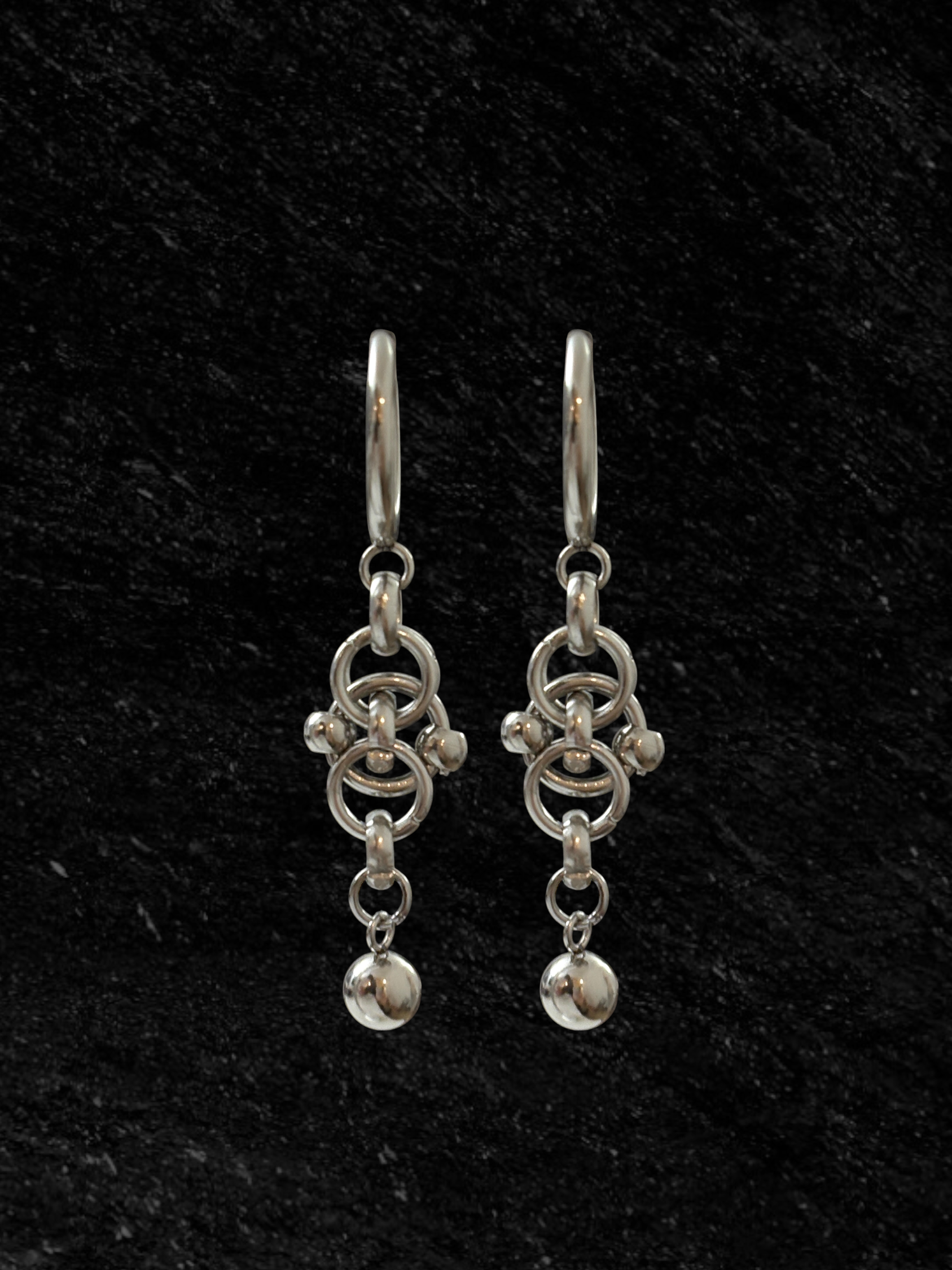 Chainmail Ball Drop Earrings