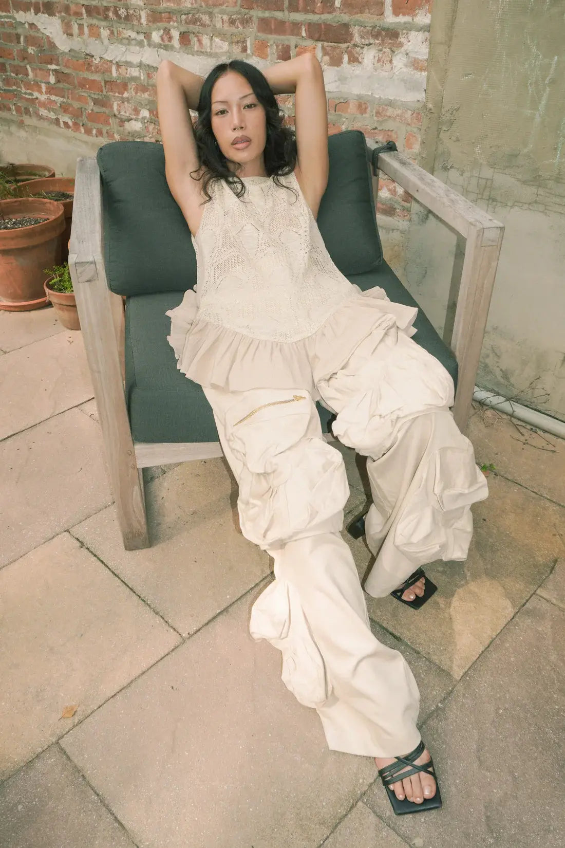 POINTELLE CUPCAKE KNIT TOP_ CREAM